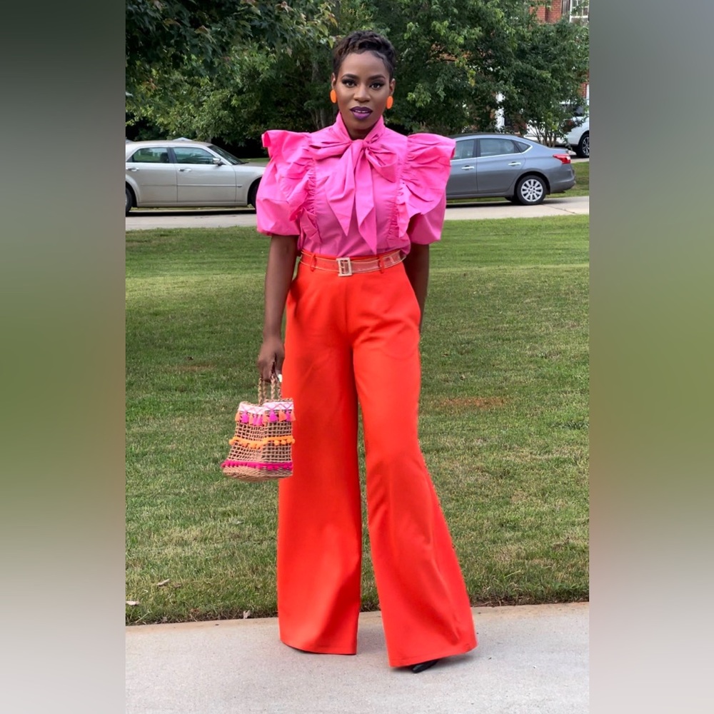 Wide legs Orange Pants